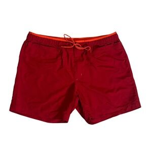 Duluth Trading Co Mens XL Red Nylon Mesh Lined Swim Trunks Board Shorts